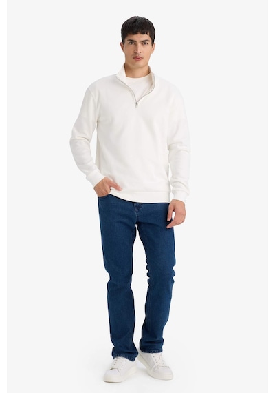 Defacto Dik Yaka Yarım Fermuarlı Sweatshirt F9323ax26spwt32 Beyaz-wt32