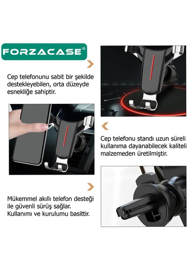 360 Derece Döner Havalandırma Araç İçi Telefon Tutucu - Fc806