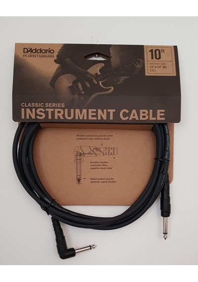 Planet Waves Pwcgtra10 Gitar Kablosu 10 Inch Aksesuar - L Jak Sağ Açılı Konnektör, Oksijensiz Bakır İletken, Gürültü Korumalı Yapı