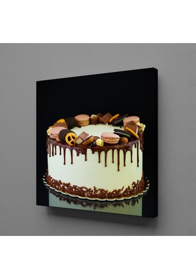Yaş Pasta Kare Kanvas Tablo 100x100cm