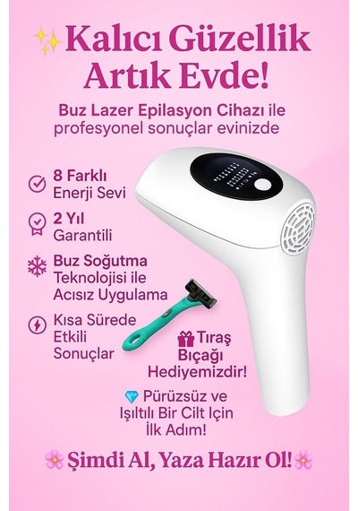 Acısız Ipl Buz Lazer Epilasyon Cihazı 999.999 Flaş Atım Tüm Vücut - Yüz Sku: Smg8690010442666