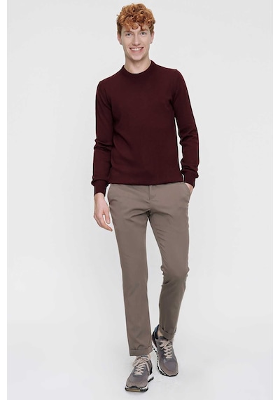 Morven Basic Dinamik Fit Rahat Kesim Bisiklet Yaka Triko Kazak 99kc017005752 Koyu Bordo