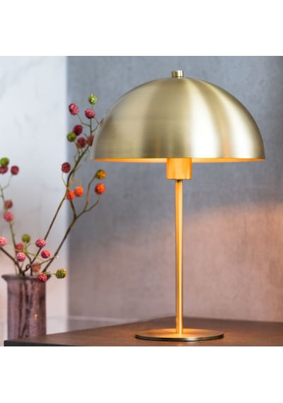 Modern Tasarım Mars Abajur Dekoratif Şık Masa Lambası Eskitme Gold Sarı Metal Gövde Sarı
