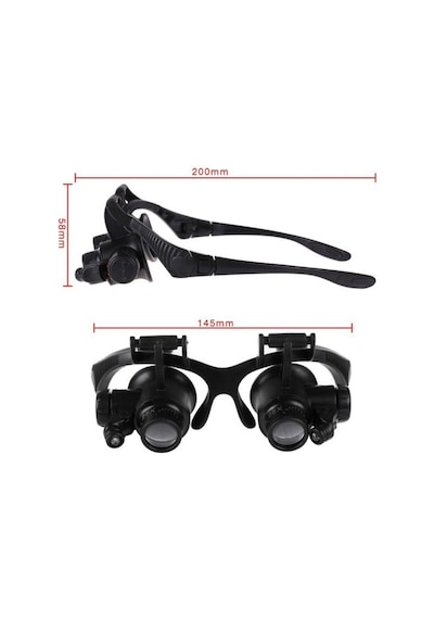 Nikula-Gözlük Modeli 10X 15X 20X 25X Lens.2Led  Işıklı.Büyüteç