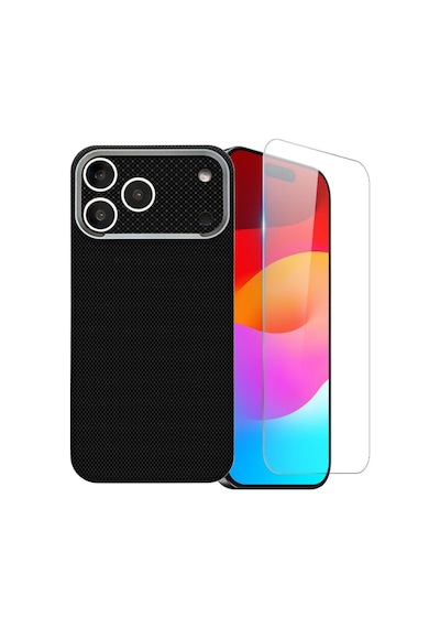 Nihcase Apple iPhone Uyumlu 17 Pro Kılıf M-safe Şarj Özellikli Paris Zerre Sert Pc Kapak + Ekran Koruyucu