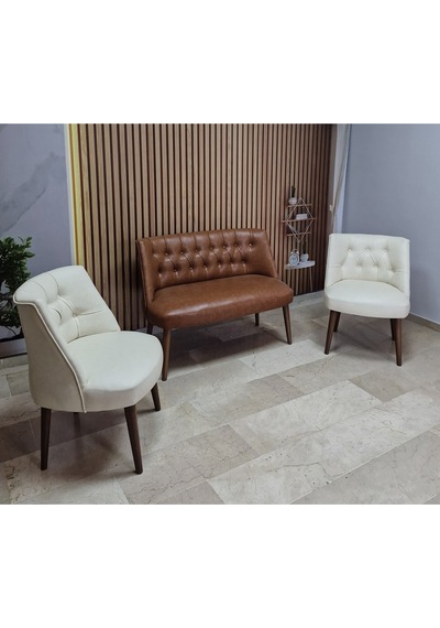 Azra Mobilya Deri Çay Seti Koltuk Takımı - Bekleme Salonu - Cafe Mobilya - Ofis Mobilya - Balkon Mobilya Krem-taba Azra Mobilya Deri Çay Seti Koltuk Takımı - Bekleme Salonu - Cafe Mobilya - Ofis Mobilya - Balkon Mobilya Krem-taba