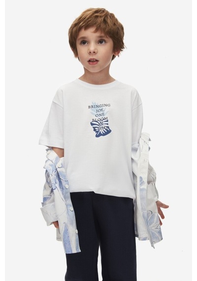 Xo Kids Erkek Çocuk Tişort 4-8 Yaş 48504 Beyaz