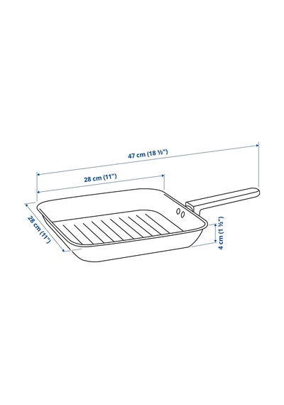 Ikea Mıddagsmat Kızartma Tavası 28 Cm Krom - Siyah 1 Parça Gümüş - Siyah