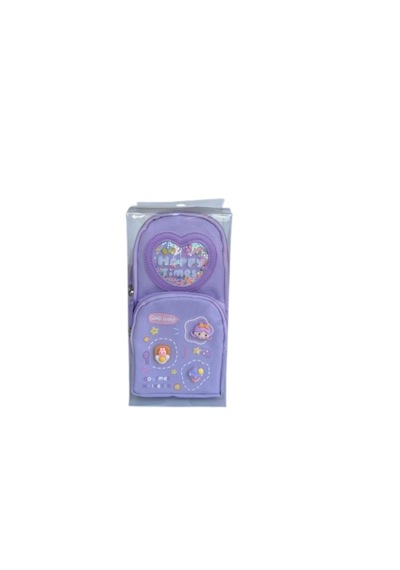 Astral İthal Happy Times Çift Bölme Kalemlik 10850 Çift Gözlü Geniş Hacim Şık Ve Kullanışlı Tasarım Lila