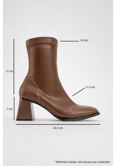Luvishoes Luvi Shoes Plesa Kahve Kadın Kalın Topuklu Bot Kahve