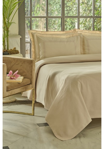 Karaca Home Shanse Nish Set Çift Kişilik Pike Takımı Bej Bej