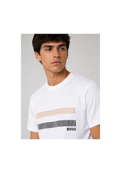 Hzr Wear Erkek Nakış Baskı Detaylı Sıfır Yaka Regular Fit %100 Pamuk Tişört Beyaz