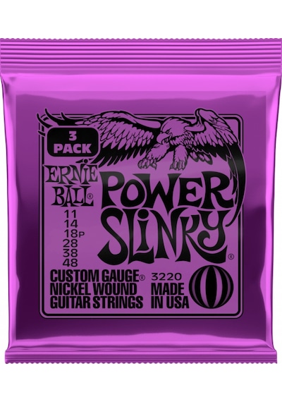 Ernie Ball 3220 Power Slinky Nickel Wound Elektro Gitar Teli (3’lü Paket)