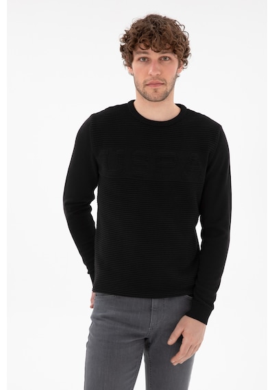 U.S. Polo Assn. Erkek Slim Fit Bisiklet Yaka Siyah Kazak 50293089-VR046 U.S. Polo Assn. Erkek Slim Fit Bisiklet Yaka Siyah Kazak 50293089-VR046