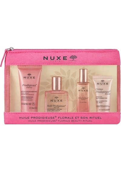 Nuxe Prodigieuse Florale Beauty Ritual Seyahat Kiti Duş Jeli + Kuru Yağ + Parfüm + Multi Correction Krem