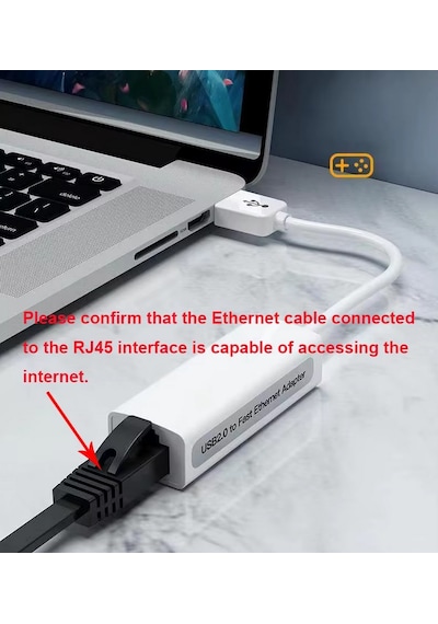Kablolu Usb To Ethernet Çevirici, 2.0, Kurulum Gerektirmez