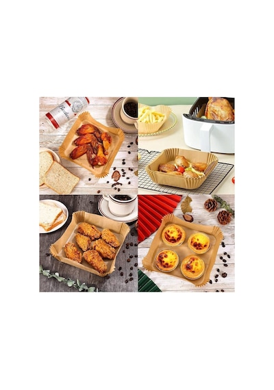 Ayrex Airfryer Pişirme Kağıdı 50 Adet Airfrey Yagli Kagit Pisirme Kagidi Fritoz Air Fryer Hava Fritözü