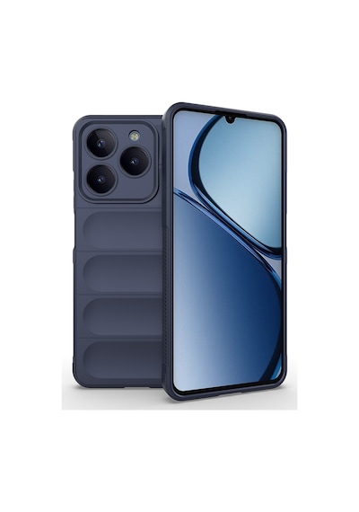 Realme C63 Kılıf Kamera Korumalı Esnek Silikon Parmak Şeritli Pazarplus Lacivert