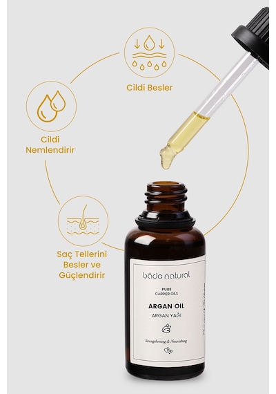 Bade Natural Soğuk Sıkım Argan Yağı 30 ML