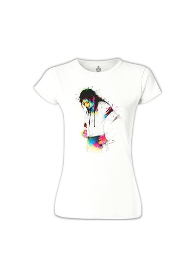 Michael Jackson Beyaz Kadın Tshirt 001