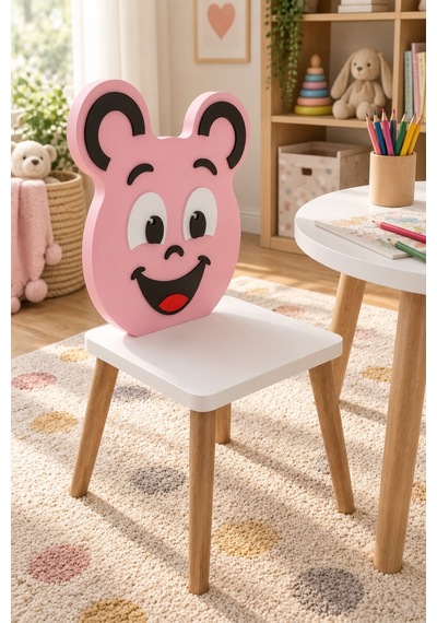 Sulorahome Pembe Happy Face Figürlü Çocuk Sandalyesi