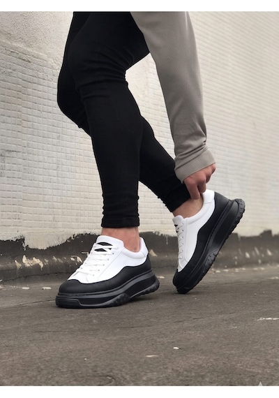 Aymood Jy507 Alone Bağcıklı Cilt Erkek Günlük Sneaker Ayakkabı Cst Beyaz/siyah