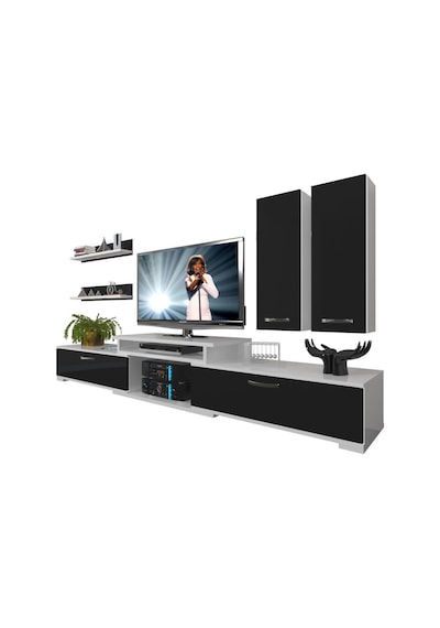 Decoraktiv Flex 5d Slm Tv Ünitesi Tv Sehpası Beyaz - Siyah