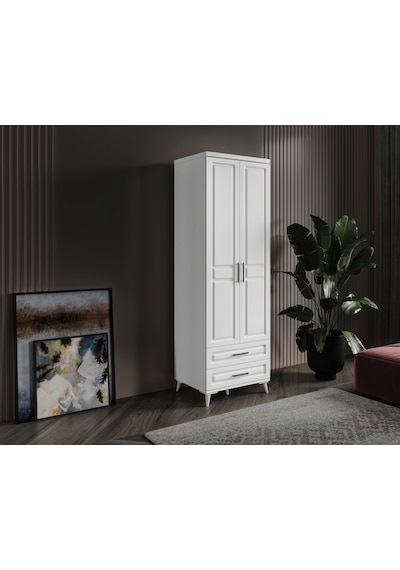 GuneyStore Gözde 2 Kapaklı Komple MDF Beyaz Gardırop