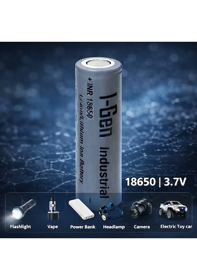 I-gen Industrial E001 Inr 18650 3.7v 2000 Mah 3c 7.4wh Li-ıon Şarjlı Pil Düz Başlı Lityum Pil 4'lü Paket