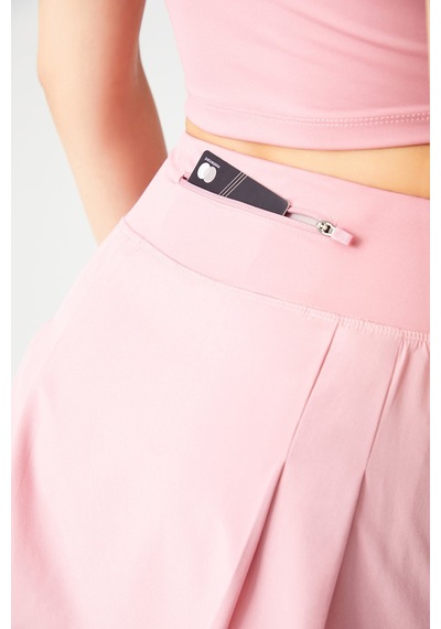 Los Ojos Pembe 2 Katmanlı Tenis Eteği - Spor Etek Tennis Skirt Pembe