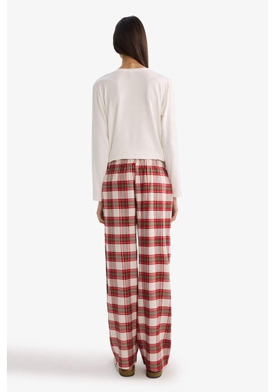 Defacto Regular Fit Uzun Boy Flanel Kareli Pijama Altı-fall İn Love F3673ax25wnbr196 Bordo-br196