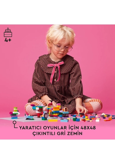 LEGO® Classic Gri Plaka 11024 - 4 Yaş ve Üzeri LEGO Severler için Açık Uçlu Yaratıcı Yapım Seti (1 Parça)