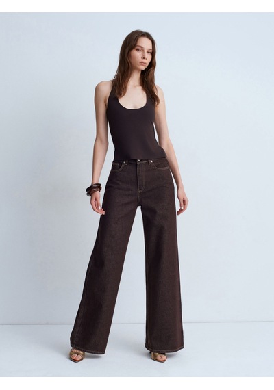 Dilvin 32726 Halter Yaka Top-koyu Kahve
