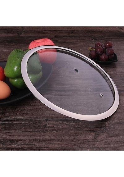 Karaca Granit Teflon Döküm Tencere Sahan Tava Için Cam Kapak 20 Cm Cam Kapak Tenceresiz