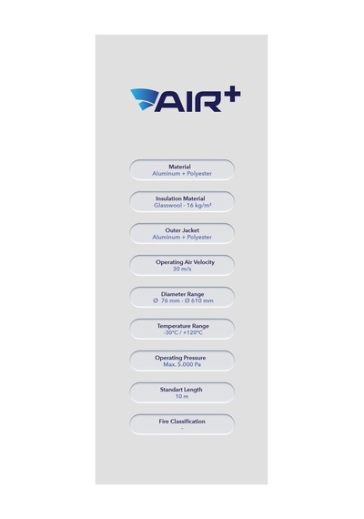 Air Ø203mm Alüminyum Isı I Zoleli Flexible Hava Kanalı 10mt