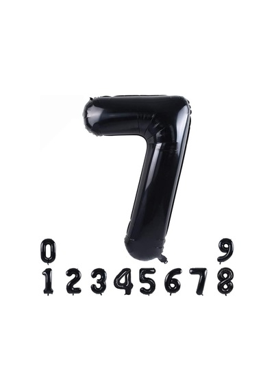 7 Siyah Rakam Folyo Balon 34" Inc 82 cm