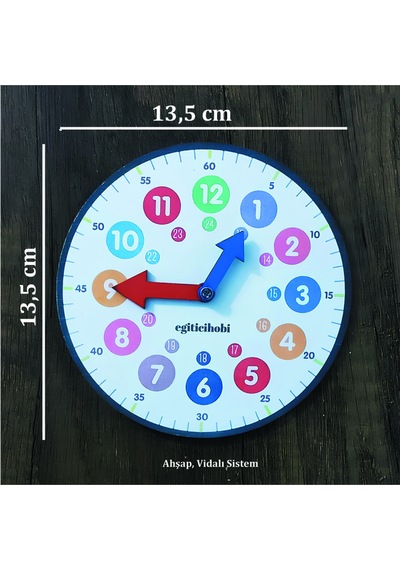 Ahşap Saat Öğreniyorum Etkinliği Montessori Eğitim Seti