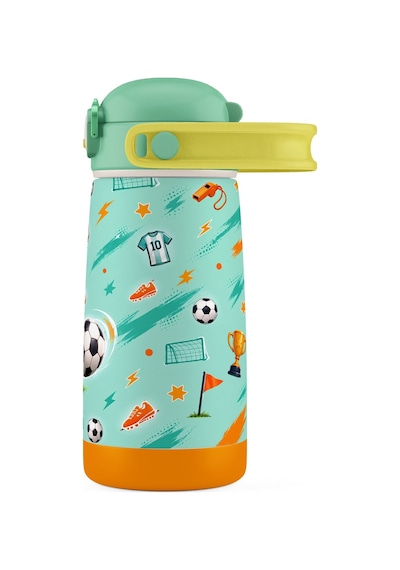 Puccon 420 Ml Açık Yeşil Futbol Desenli Erkek Çocuk Okul Matarası Paslanmaz Çelik Termos - 60021