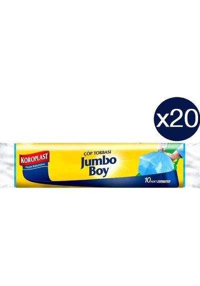 Koroplast Güçlü Jumbo Boy Çöp Torbası 20 Adet Mavi 80 x 110 CM