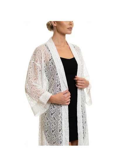Lila Mare Nakışlı Handmade Beachwear & Homewear Kimono Renkli Renkli
