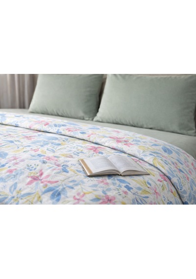 Faralya Life Baskılı Çift Kişilik Pike Takımı 200x220 Cm Pike 240x260 Çarşaf 2 Adet 50x70 Yastık Kılıfı %100 Pamuk Yumuşak Dokulu Yatak Örtüsü Seti Yeşil 