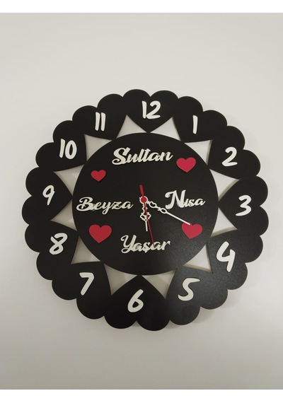 Salon-oda-iş Yeri Kaliteli Duvar Saati 3mm Mdf Siyah-beyaz Şık Siyah - Beyaz