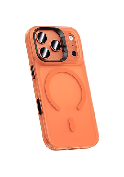 Apple Uyumlu iPhone 17 Pro Max Kılıf M-safe Şarj Özellikli Benks C-magnet Lucid Armor Kapak Turuncu Turuncu