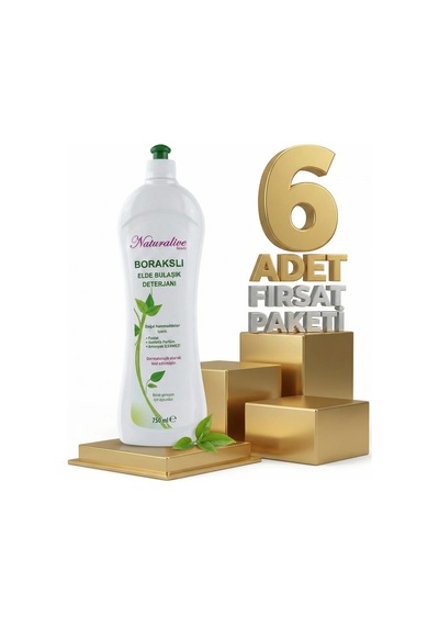 Naturalive Borakslı Elde Bulaşık Deterjanı 6x750 Ml