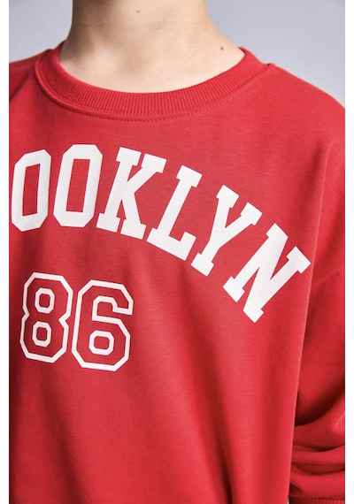 Defacto Baskılı Pamuklu Kırmızı Erkek Çocuk Sweatshirt H9894a8/rd79