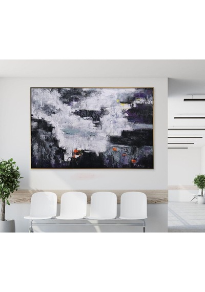 Soyut Büyük Boy El Yapımı Yağlı Boya Tablo 135x89cm