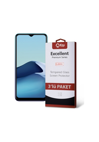 Vivo Y20 ile Uyumlu Kırılmaz Temperli Ekran Koruyucu Cam Ekonomik 3'lü Paket