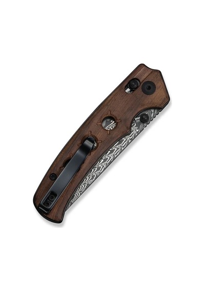 Civivi Noctis Guibourtia Wood Handle Damascus Blade Kamp Çakı Kahverengi