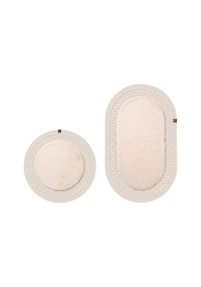 Banyo Paspası Takımı 60x100+60x60 Cm İç Trikot Bej & Krem Bej - Krem