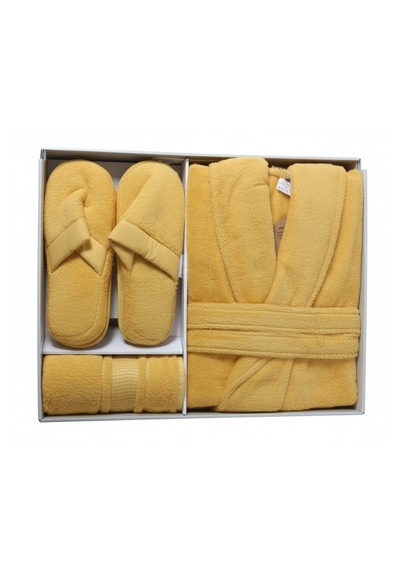 Özdilek Colourist Gold Banyo Bornoz Seti L Sarı